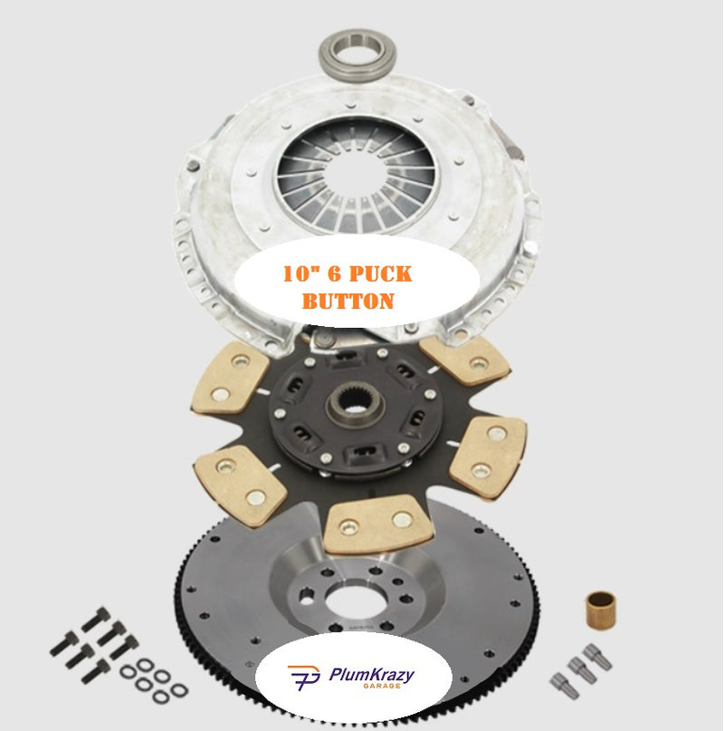 Super HD 10" Button Clutch & Billet Flywheel Package (122 Tooth) - Hemi 6 & Small block