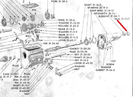 Image 2: Extension Housing Seal : Chrysler Non Syncro Ball & Trunion Transmissions - Transmission, Clutch & Driveline