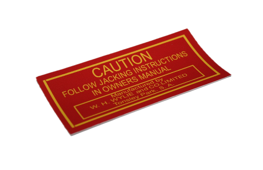 Jack Base Caution Decal : RV1-AP6